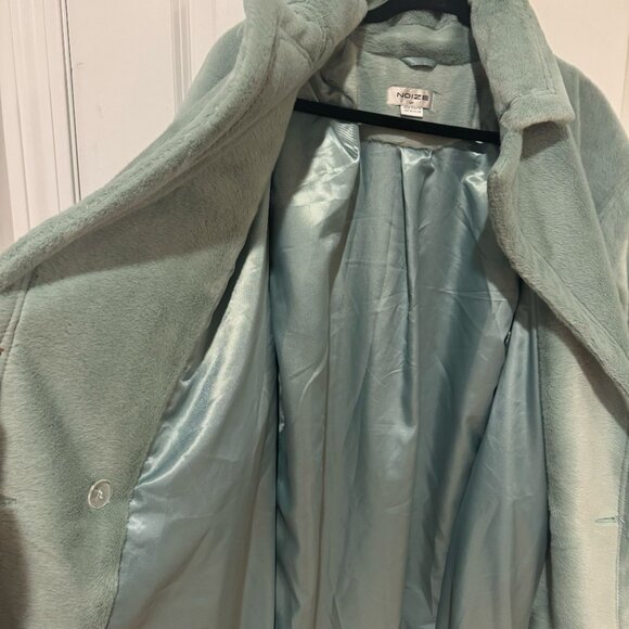 Noize Estelle Women's Pea Coat faux fur in Sage Green - Picture 8 of 13